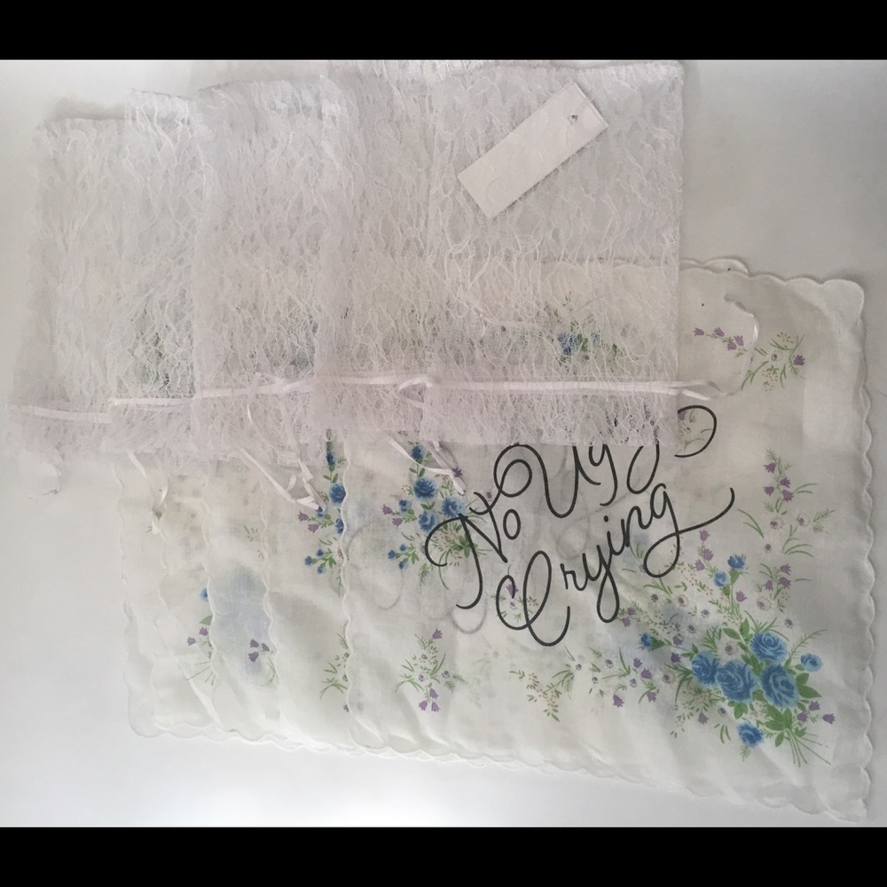 No ugly crying handkerchief bridal gift set of 5